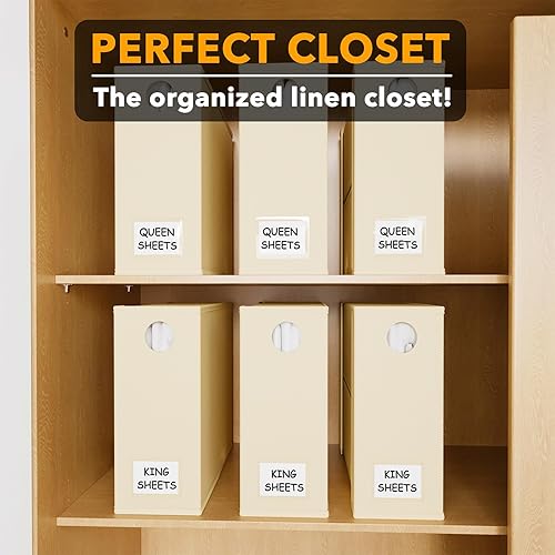 Miniatura 5 de SpaceAid Paquete de 6 organizadores y almacenamiento de sábanas, organizador de sábanas plegable con ventana para armario de lino, juego de sábanas