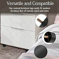 Vista 3 de Murtenze 4 patas de plástico para sofá de 2 pulgadas, patas de repuesto negras para sofá, patas redondas para muebles con pernos M8 para sofá