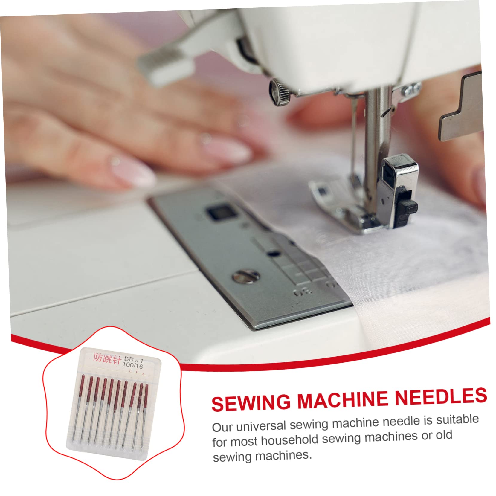 SEWOART Agujas para Máquinas de Coser Industriales 50 Pcs Metal Resistentes para Telas Elásticas Multiusos Costura Doméstica y Profesional