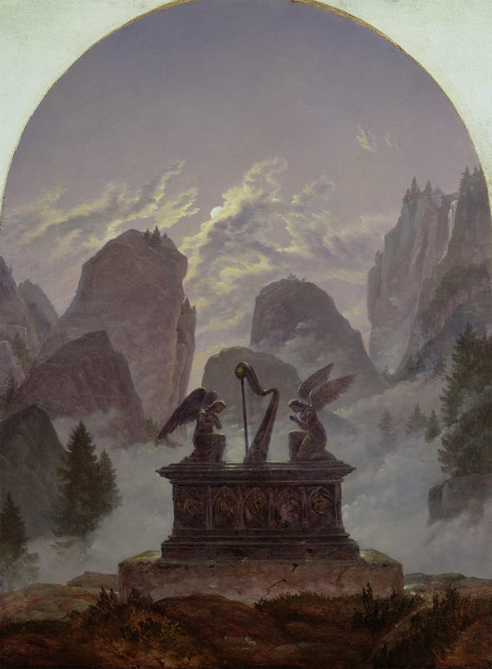 ARTXLXXBN Famous Painting Canvas Artwork Graffiti Print Goethe Monument by Karl Gustav Carus Portrait Canvas Image for Home Decor 60x90cm