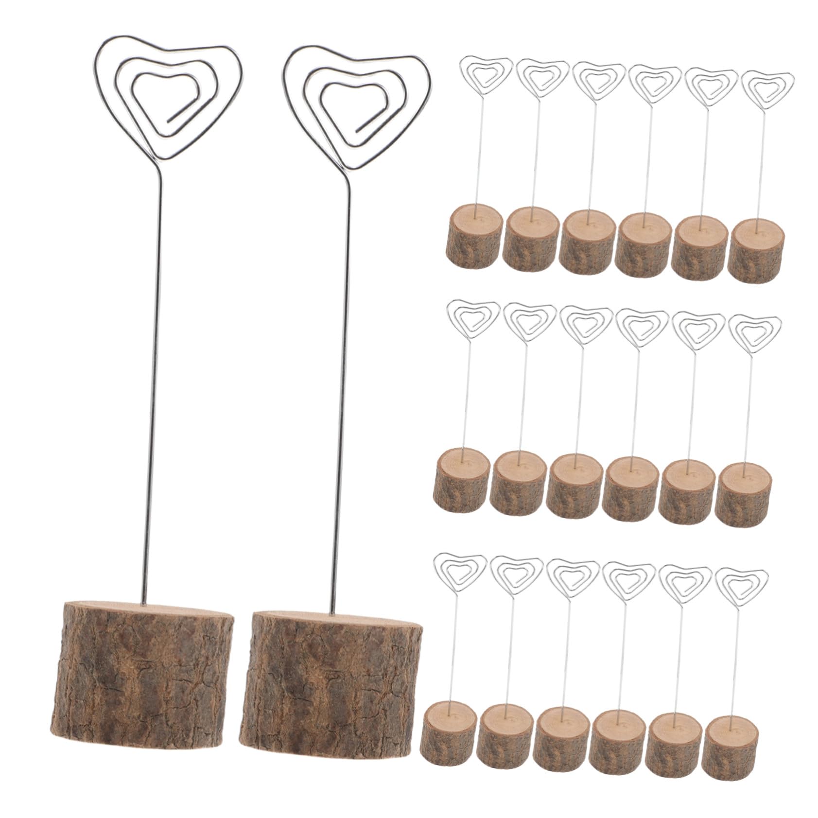 Garneck 20 Pezzi Porta Segnaposto in Legno Supporto Per Tavolo Per Feste Di Matrimonio Porta Biglietti Da Visita in Legno Titolare Della Carta Di Nome Silver
