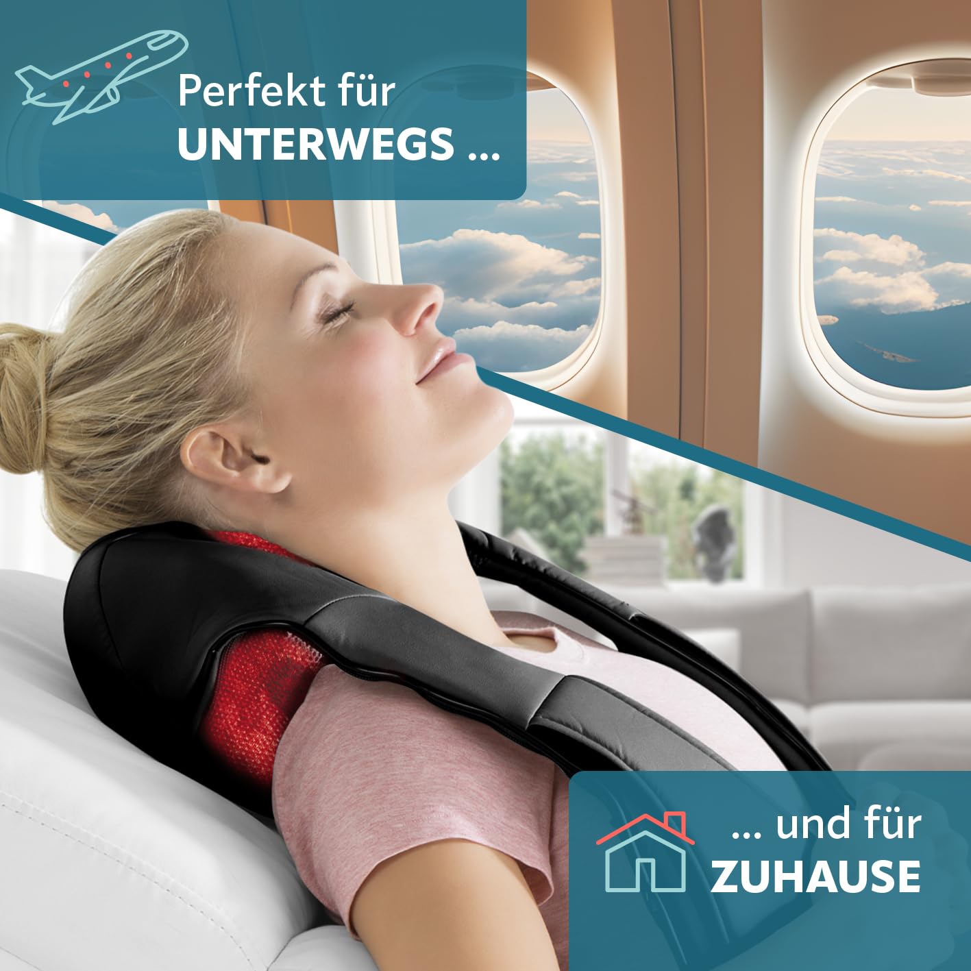 VITALmaxx Shiatsu Nackenmassagegerät | Massagegerät für Schultern, Nacken, Rücken, Beine | Massage mit Wärmefunktion, Knetmassage & Druckmassage | 8 rotierende Massagebälle, schwarz