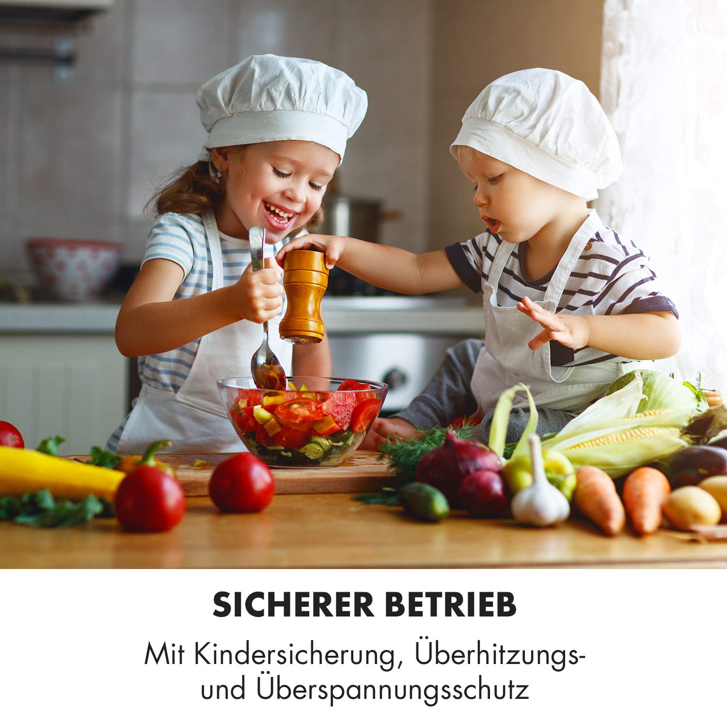 Klarstein MisterCook Kochplatte Infrarot-Kochfeld, Leistungs- und Temperaturstufen, Timer, Touchbedinung, Überhitzungs- und Überspannungsschutz, 1 Kochzone, 2000 Watt, silber