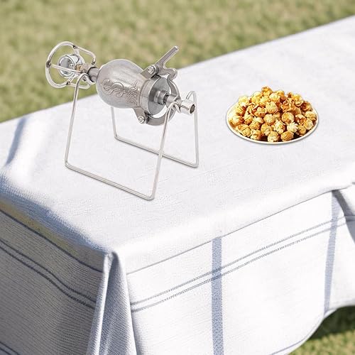 Miniatura 3 de Máquina tradicional de palomitas de maíz Mini Arroz soplado de alta presión Manivela de mano de acero inoxidable Cañón de comida de mano Retro