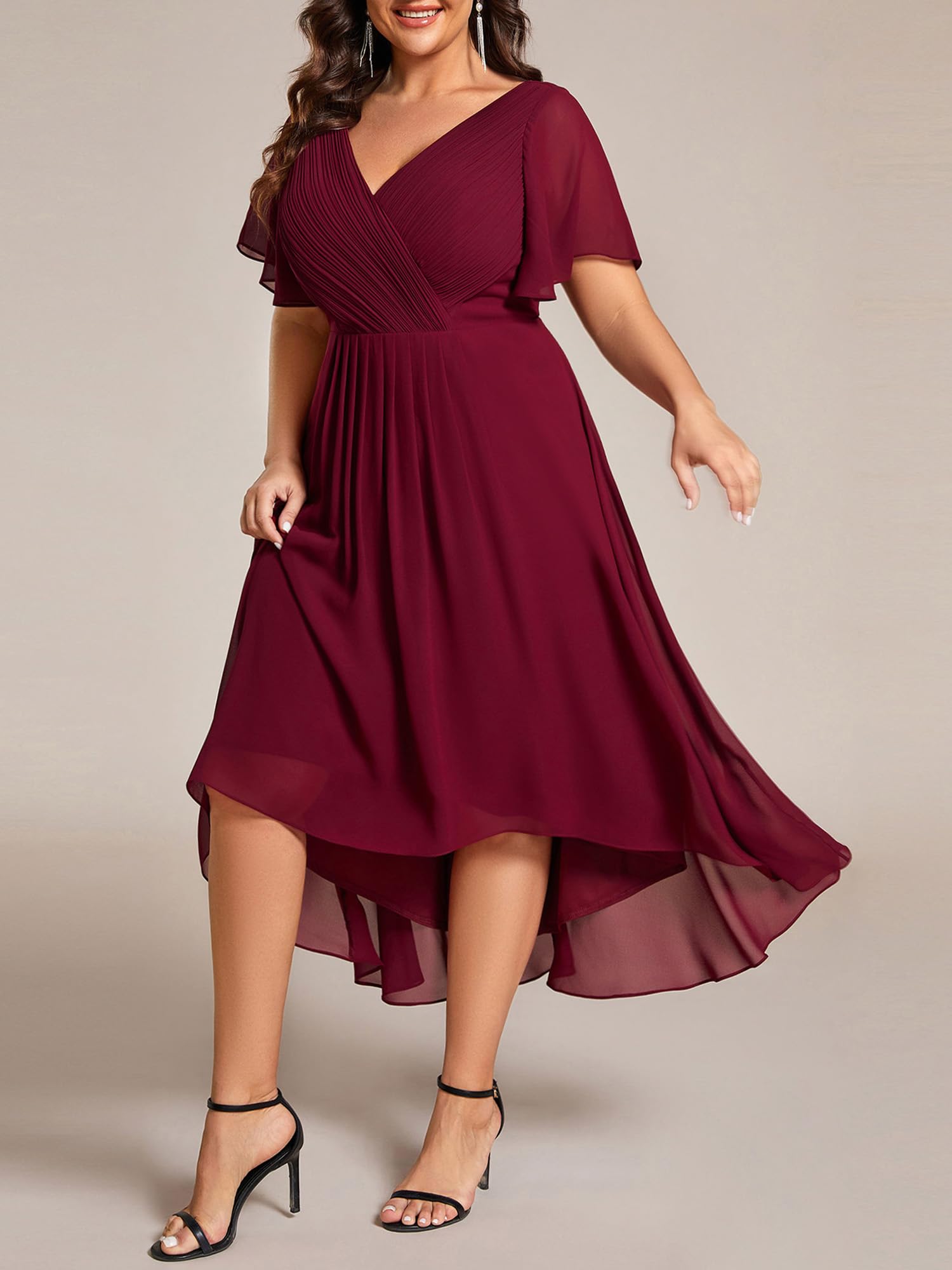 Ever-Pretty Plus Abiti da sposa da cocktail da donna High Low Plus Size