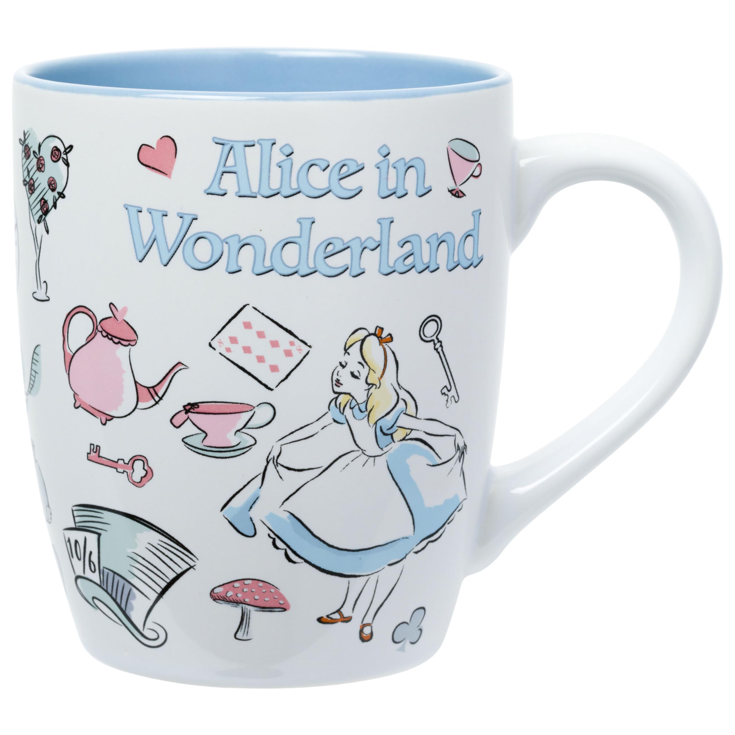 Silver Buffalo Alice in Wonderland Icons 25oz Jumbo Curved Ceramic Mug