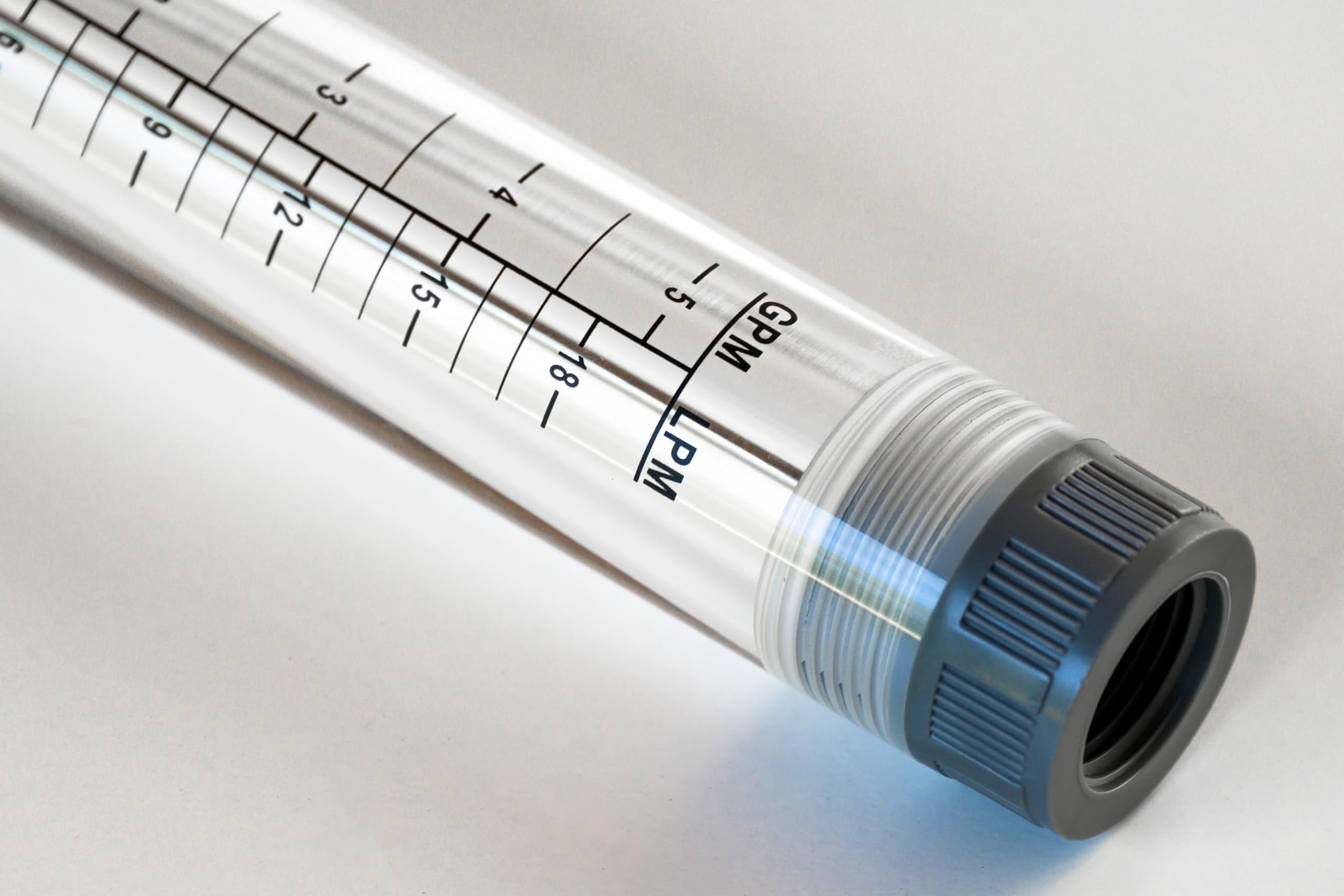 LZM-15G Débitmètre à flotteur à tube pour mesure de liquides (eau) vertical G1/2, Ø 15mm, débit 1,8-18 l/min