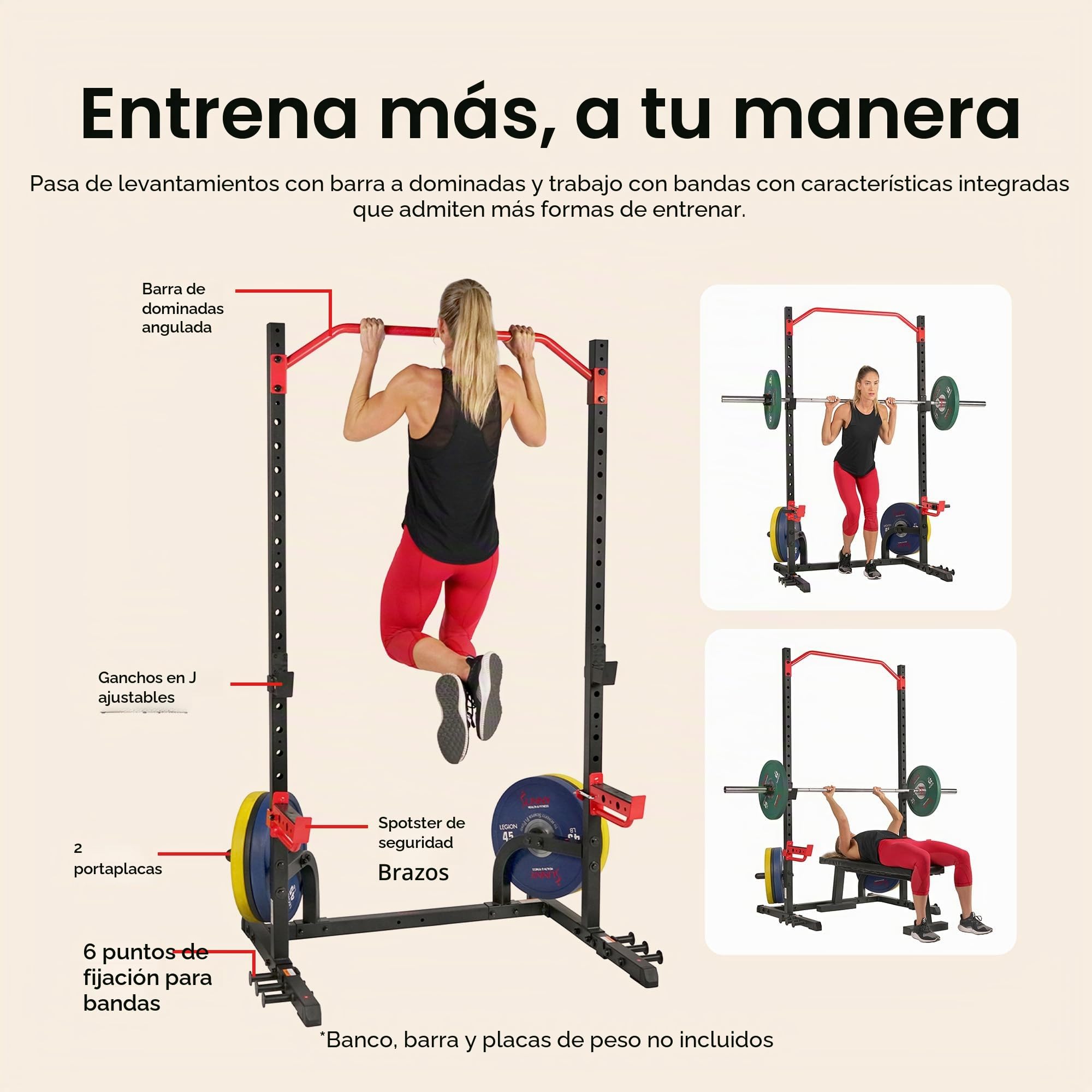 Sunny Health & Fitness Prensa vertical multifuncional ajustable para sentadillas, prensa de hombro, prensa de banco inclinada, filas de mancuernas, rizos de bíceps, peso muerto