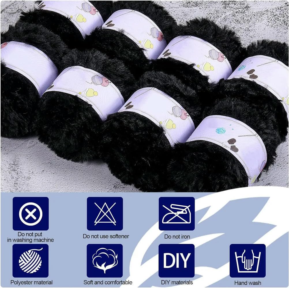 Paquete de 500 Gramos de Hilo de visón de Piel sintética más Suave para proyectos de Crochet y Tejido Hechos a Mano, como Bufandas, Sombreros y Mantas
