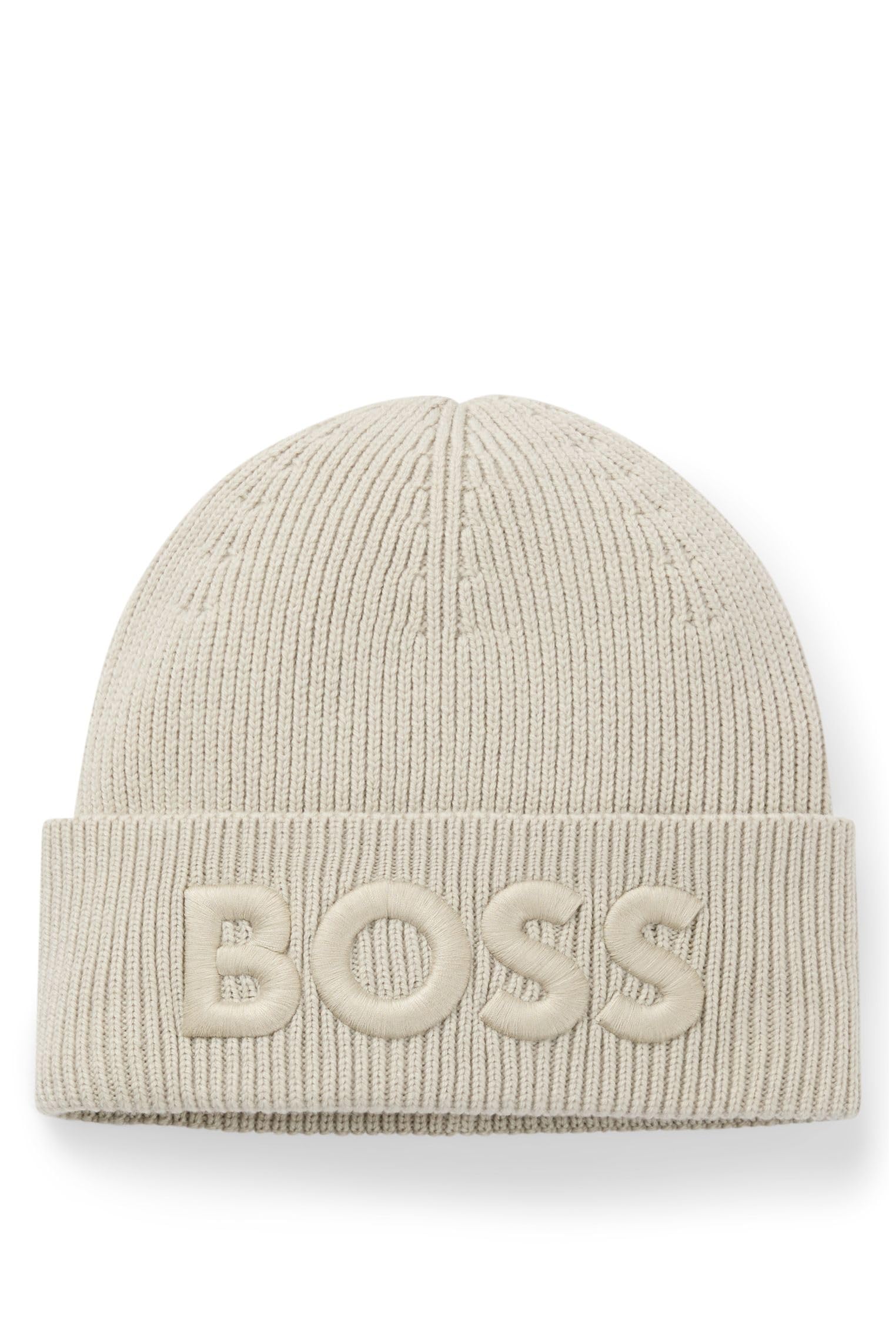 BOSS Herren Afox R Mütze aus Woll-Mix mit Logo-Stickerei