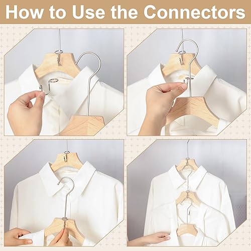 Miniatura 5 de Sosation 45 ganchos extensores para colgar ropa, ganchos para ahorro de espacio, ganchos de metal, mini gancho en cascada, clips extensores para