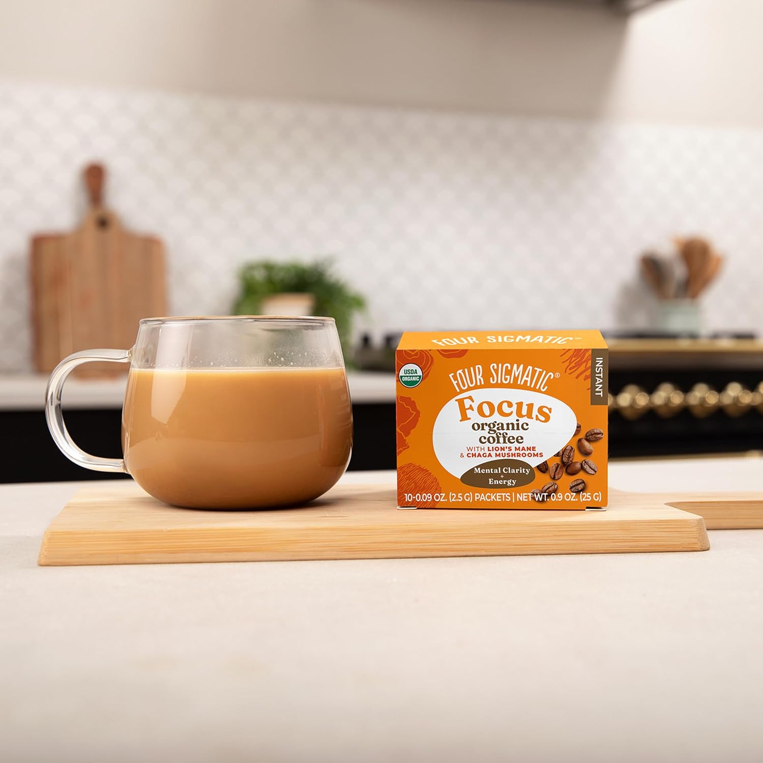 Four Sigmatic Mushroom Mix Coffee Lion's Mane | Focus | Pack of 3 (30 Packets Total) Think w/ Lion 0.09 Ounce (Pack of 30)