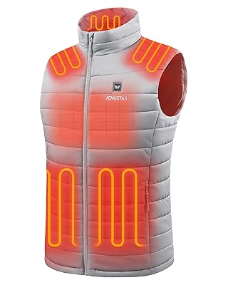 Venustas Men's Fleece Heated Vest with Battery, Lightweight Insulated Electric Vest