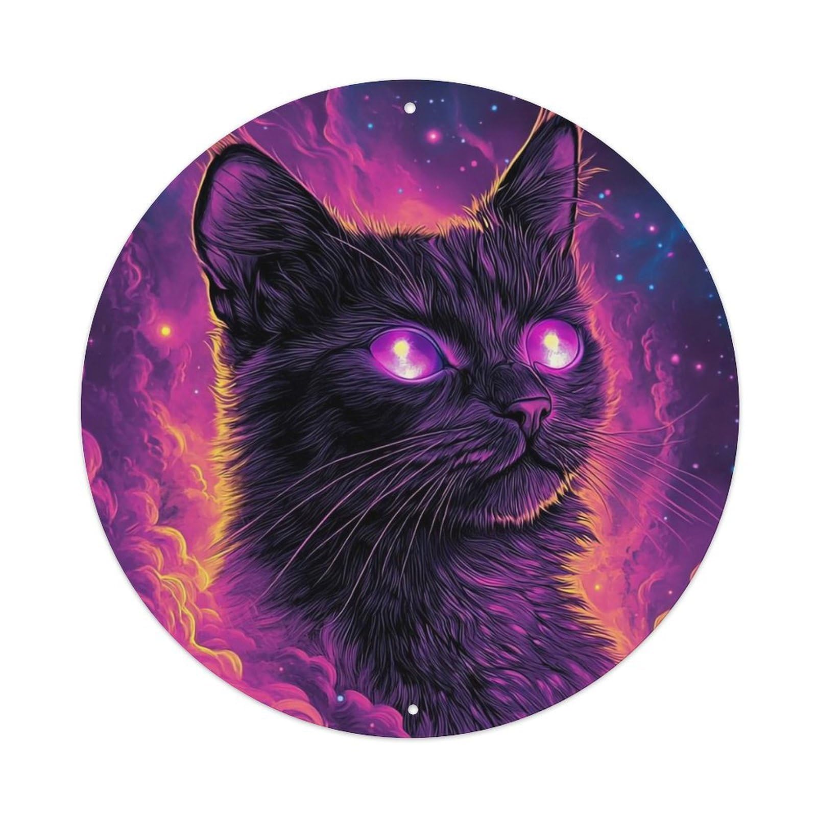 Animal Artwork Cat in The Clouds Metal Tin Sign