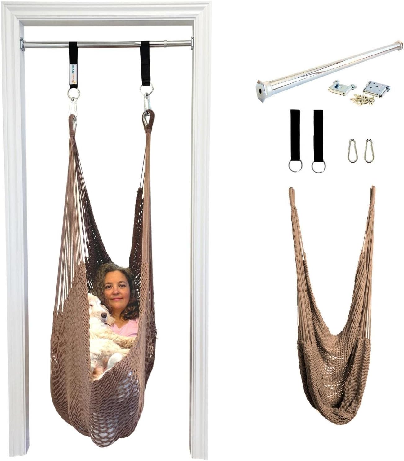 DreamGYM Doorway Hammock Swing Hammock Chair with Stand in Door Frame Sensory