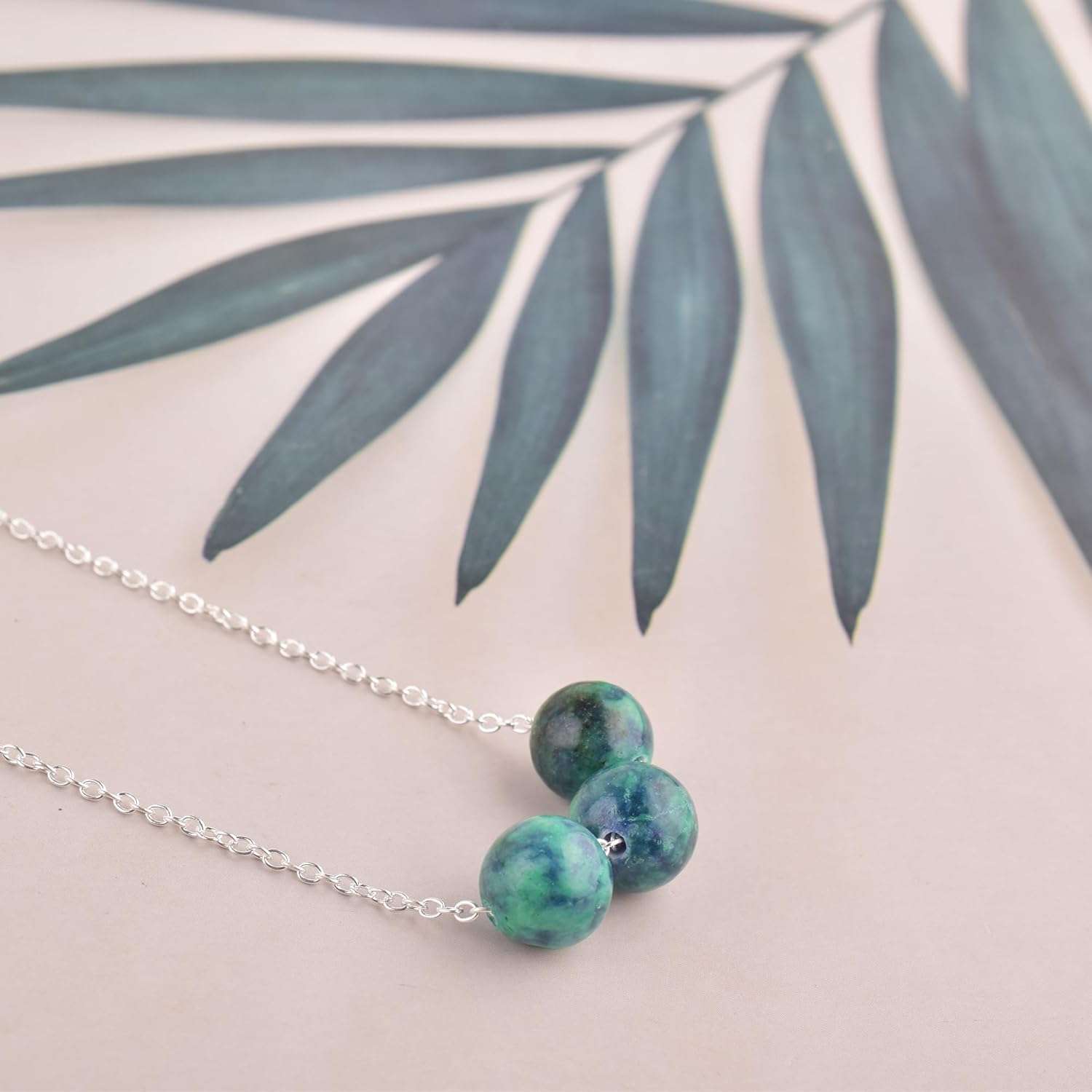 Dainty Azurite Real Crystals Pendant Necklace, Protection Gemstone Necklace, Energy Healing Spiritual Crystals, Birthday, Gift for Women, Gemstone Jewelry 18 inch AAA+ Quality (azurite) - Image 2