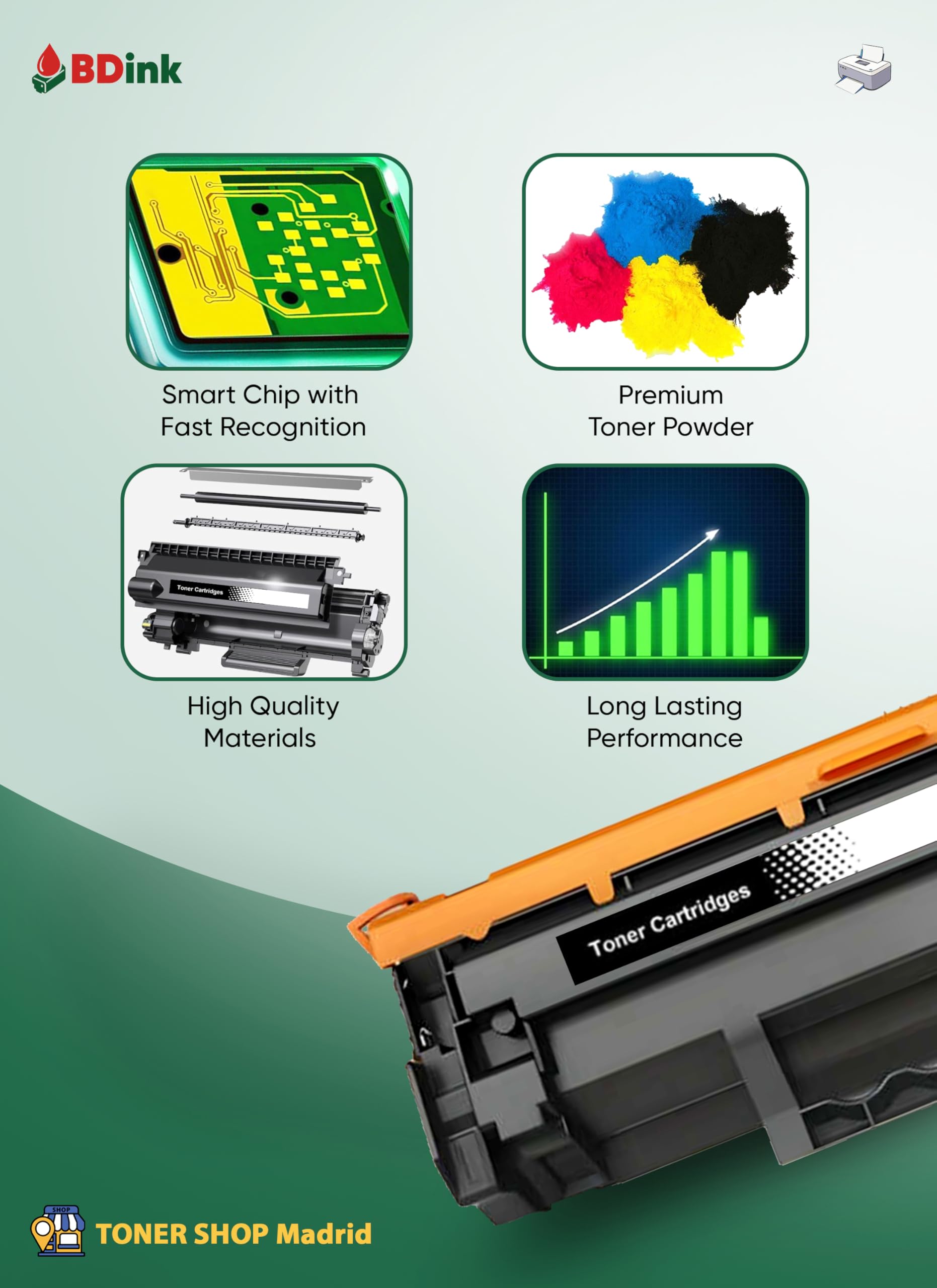 Tóner Compatible con Oki C801DN C801N C821DN C821N Pack 4 CMYK con Chip 44643004 44643003 44643002 44643001 Rendimiento 7000 Negro 7300 Color