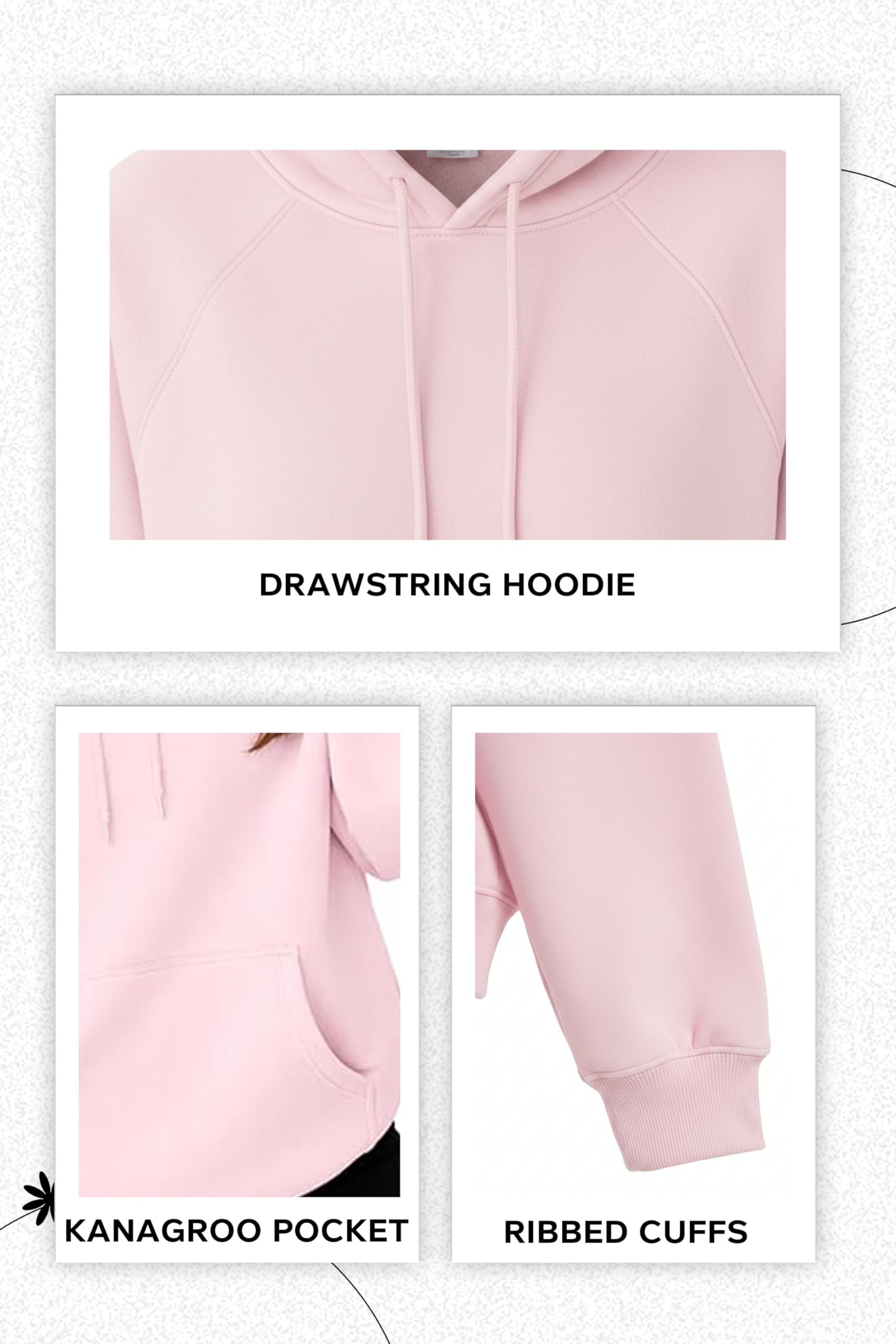 Felpa con cappuccio da donna in pile a maniche lunghe da donna, con cappuccio, oversize, morbida e calda, con tasca frontale, con coulisse, per donne nel Regno Unito, Rosa confetto, L