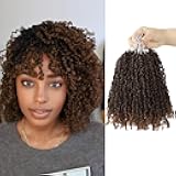 Yanky Twist Crochet Hair, PILLUGER Yaki Twists Hair Micro Spring Twist Braids,9 Packs Pre-looped passion Twist Brown Senegalese With Curls Crochet Synthetic Hair Extensions(T30)