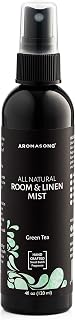 Aromasong All Natural Room & Linen Spray, Green Tea Scent, for Bedding, Sheets, Couches, Pillow, Fabric Freshener Spray for Bed Sheet, Odor Eliminator Air Freshener All Natural Fragrance Oil Spray.