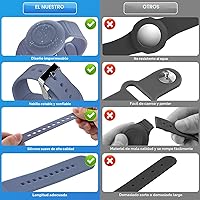 Vista 3 de Pulsera impermeable compatible con funda Airtag para niños (paquete de 2), pulsera de silicona suave oculta, rastreador GPS ligero compatible