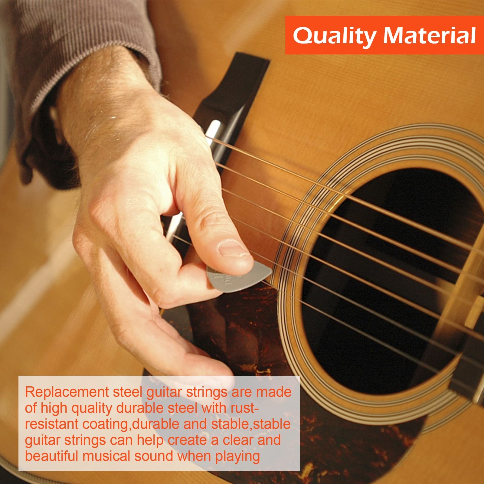 6 Set Corde Chitarra Acustica Colorate - Acciaio, Multicolore, Ottone, Rame Rosso, Per Principianti - Foto 6