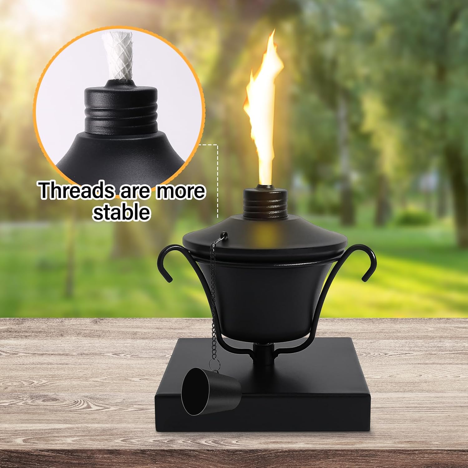 Outdoor Torch for 4x4 Fence Posts,4Pack Citronella Post Cap Torch, 14.5 oz Waterproof Metal Citronella Torch, Perfect for Garden, Patio, and Porch Decor