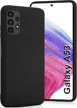 Samsung Galaxy A53 Case Silicone Soft Gel Rubber Case Cover Slim Anti-Scratch Phone Case for Samsung Galaxy A53 5G 6.5'' Black