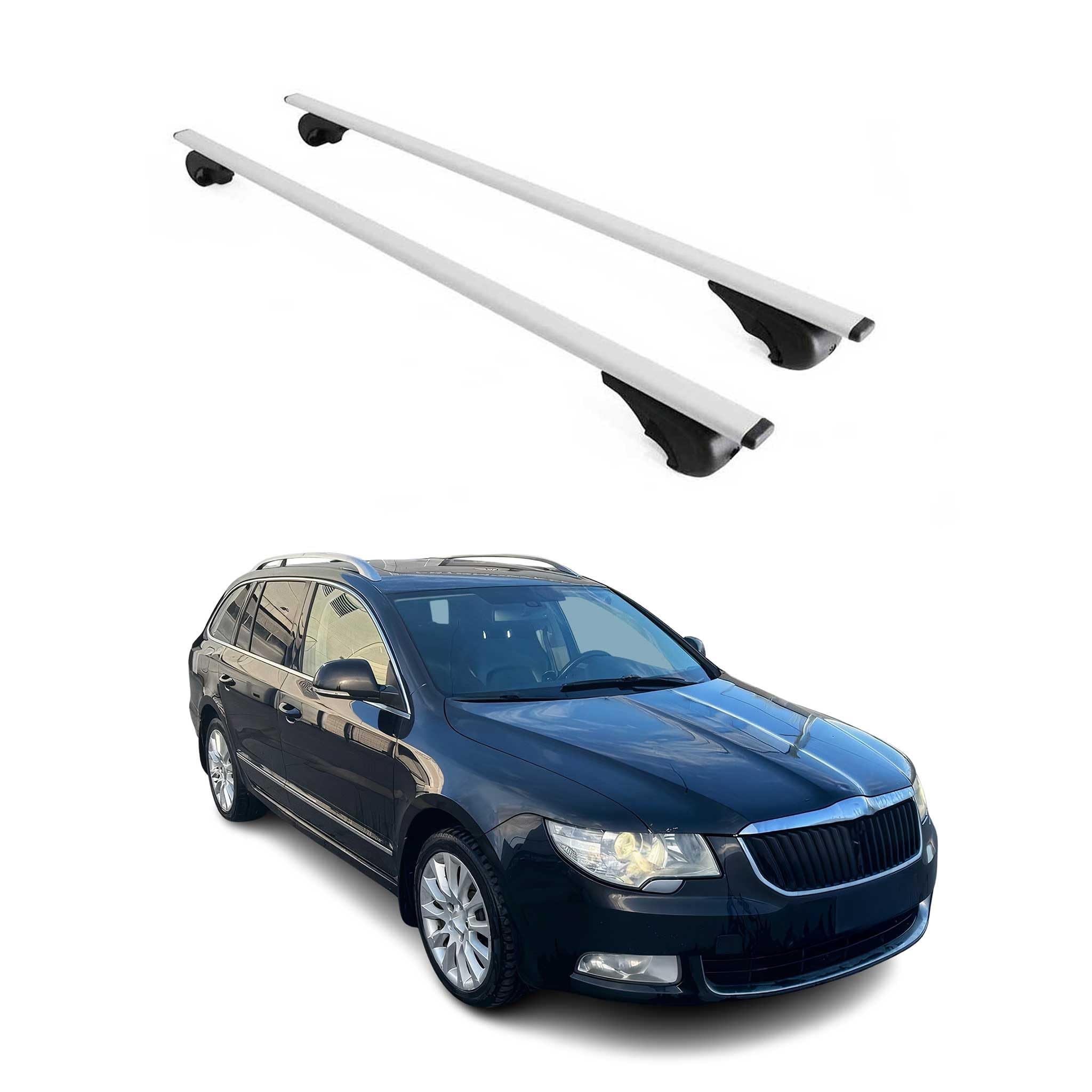 OMAC Dachträger für Skoda Superb Kombi 2008-2024 Stahl 2 Stangen Silber
