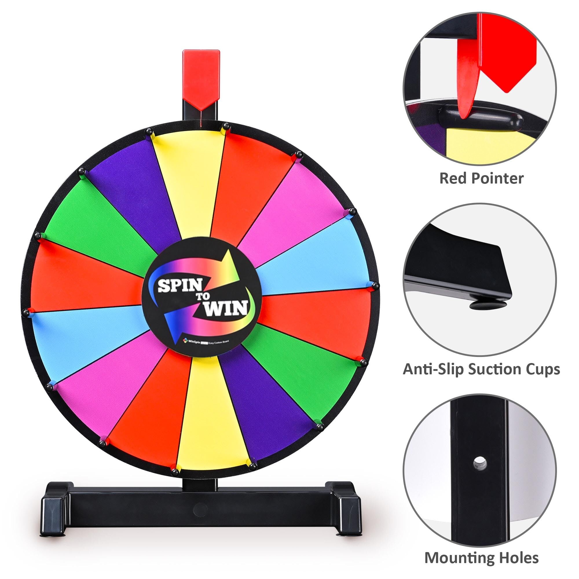12 Prize Wheel Tabletop 14 Slots Heavy Duty Editable Spinning | Wheel for Fortune Spinning Game Carnival & Tradeshow Classic Series product thumbnail 6