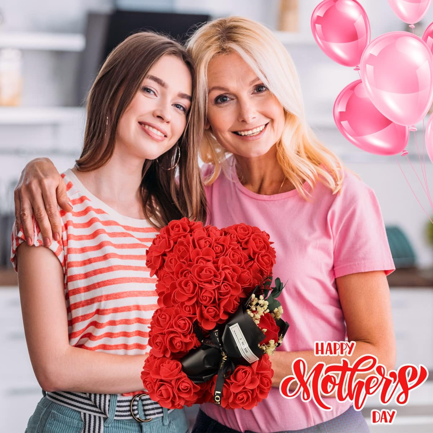 Valentines Day Gifts for her - Romantic Forever Preserved Roses Floral Teddy Bear Rose Bear, Eternal Love Keepsake Gifts for Girlfriend/Wife - Anniversary & Birthday Gifts for Women - Image 8