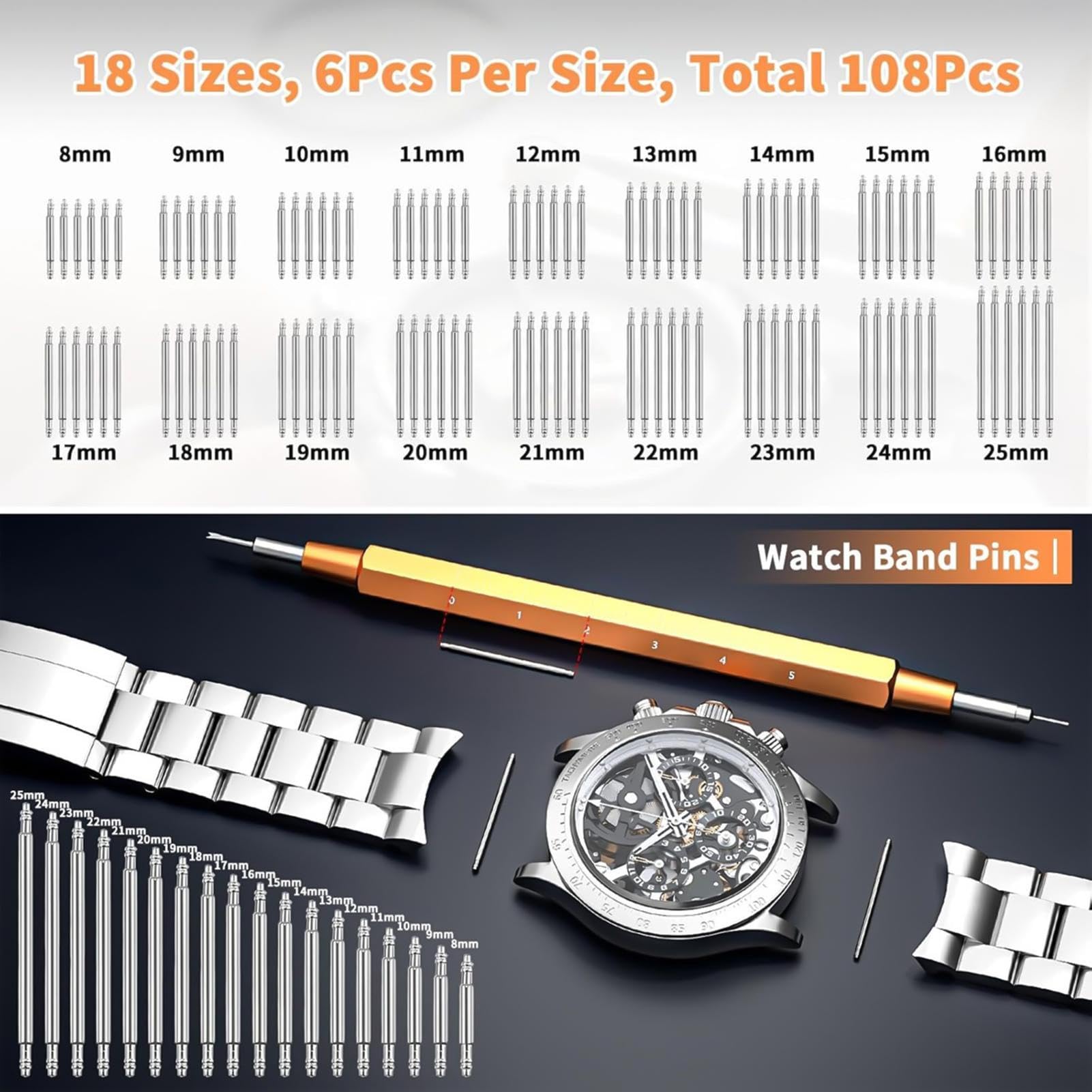 Kit de herramientas para reloj Kit completo de mantenimiento manual con