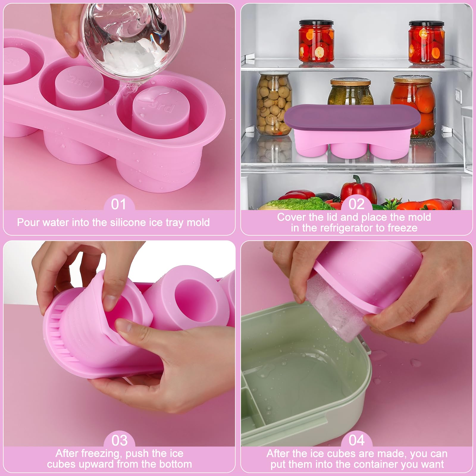 Stampi Ghiaccio Silicone Bac à Glaçons Pour Tasses Stanley - Silicone Réutilisable - Compatible 20-40Oz - Glaçons Creux