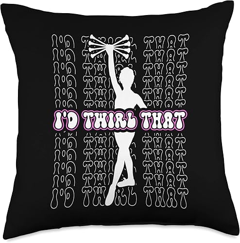Baton Twirling Majorette Girl Sport Designs cool baton twirling majorette dance Throw Pillow, 18x18, Multicolor