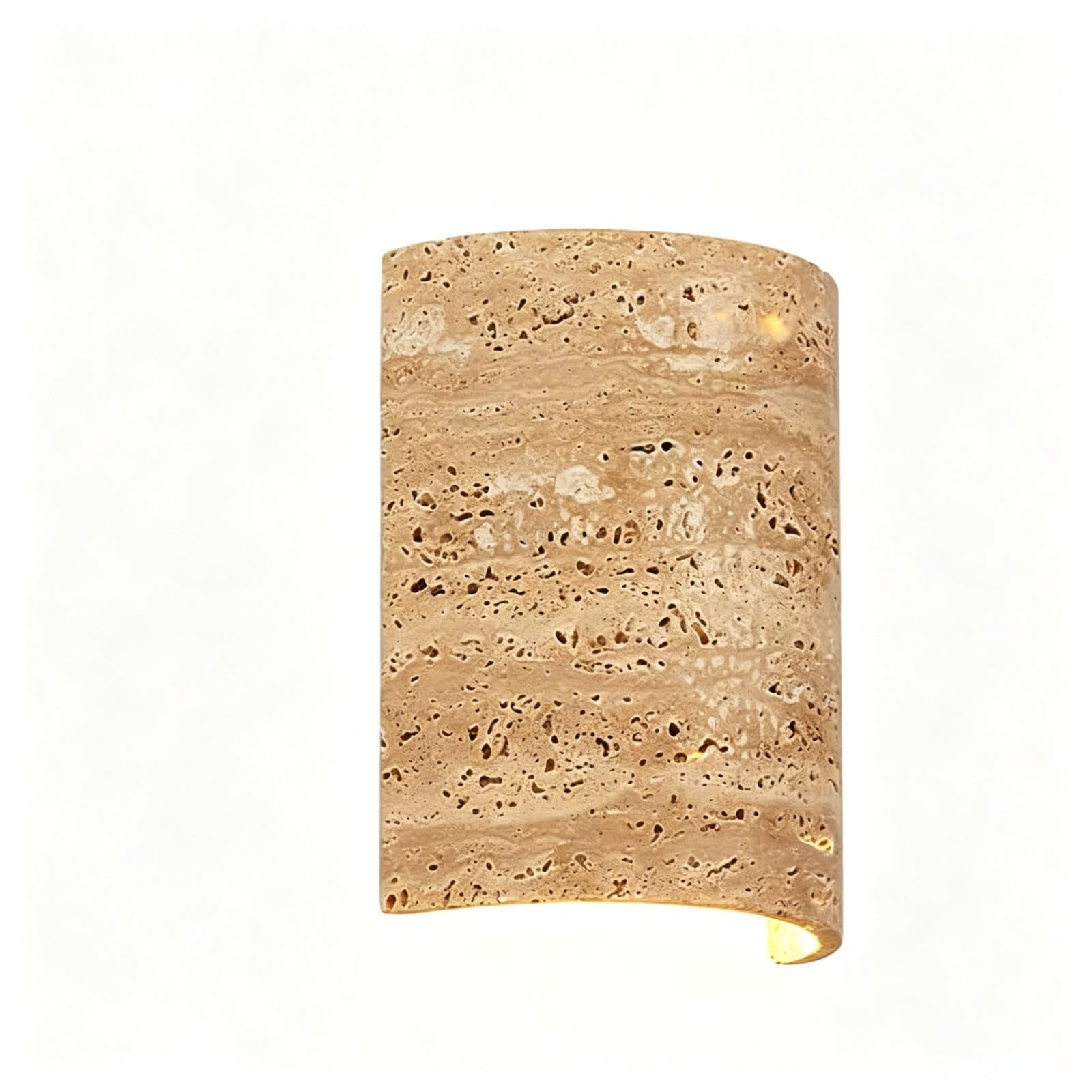LUOYAOB Modern Travertine Wall Sconce, Curved Up Down LED Light