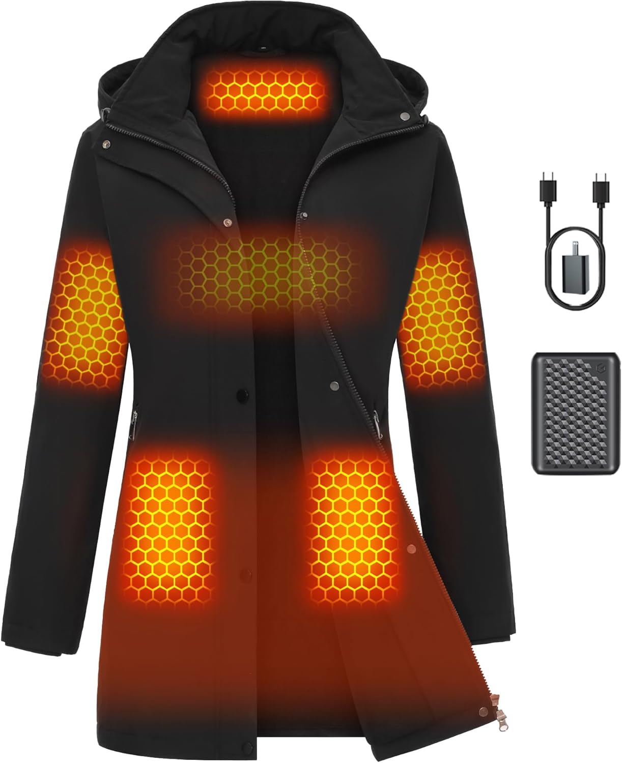 Graphene Women Heated Jacket 12V Fast Charge 18400mAh Large Capacity