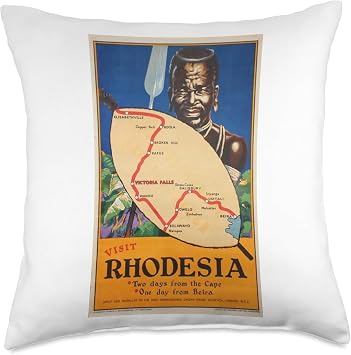 Visit Rhodesia Classic Poster Throw Pillow