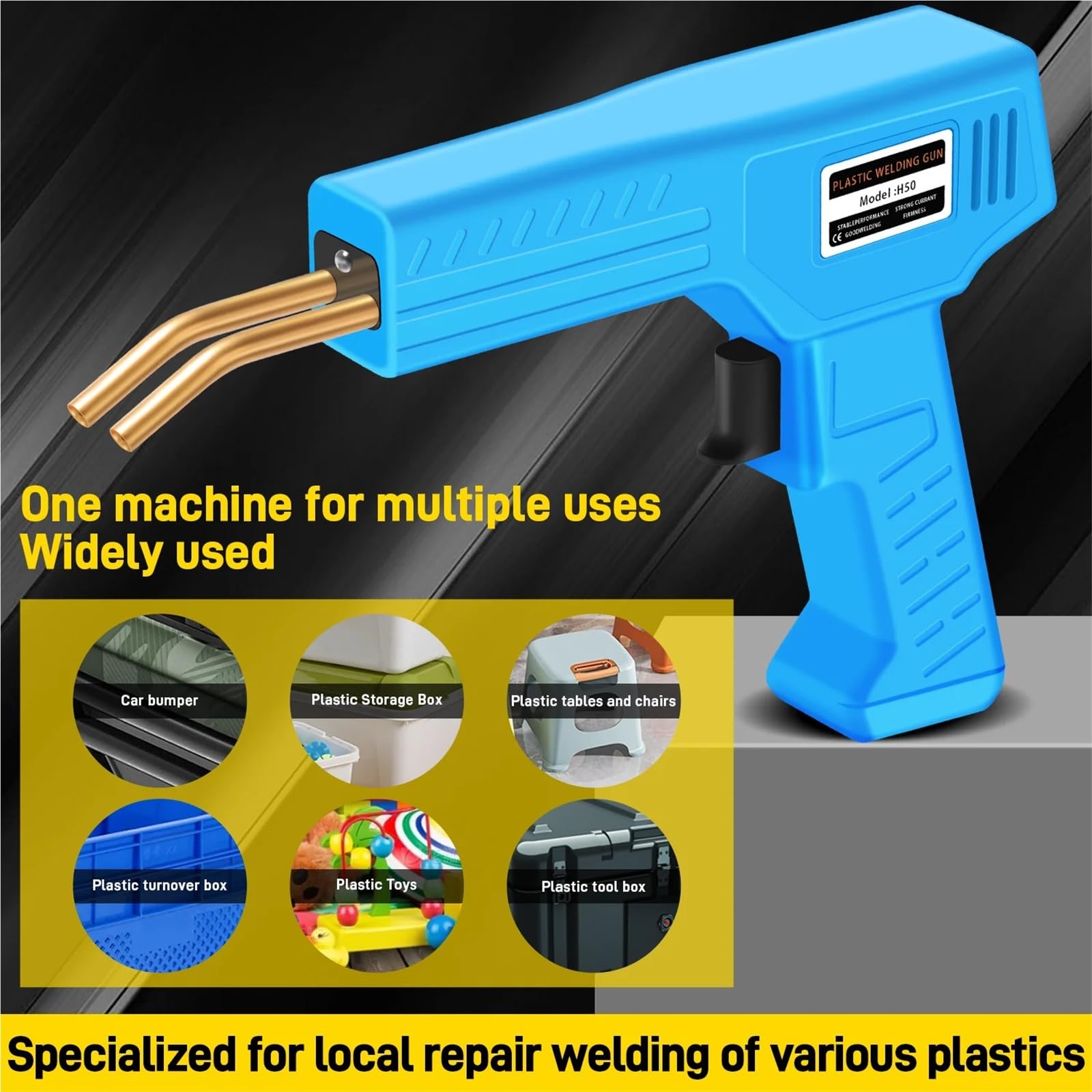 Kit saldatore per plastica da 50 W con pistola per pinzatrice a caldo per riparazione paraurti auto(With box)