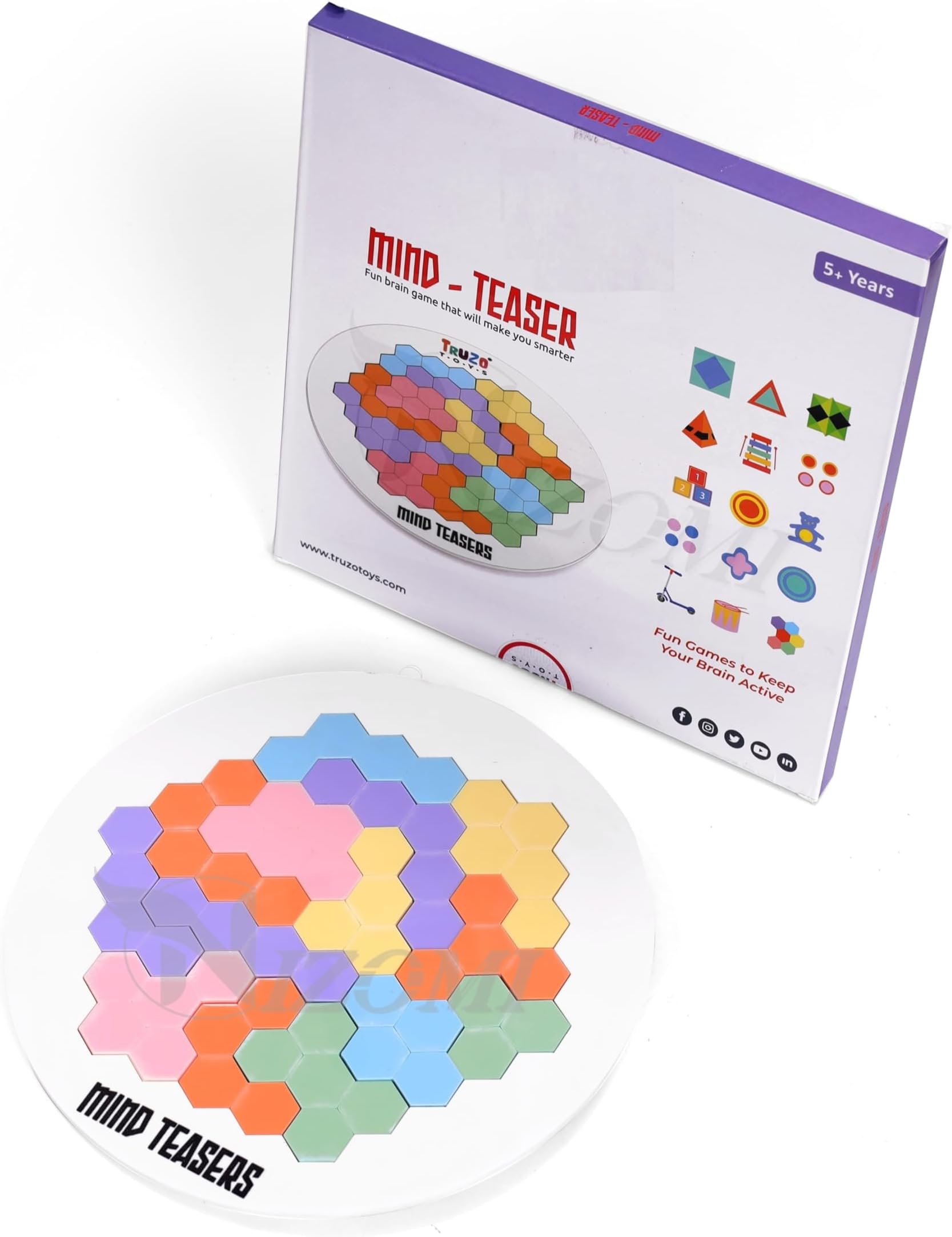 Nizomi Multi Shapes Mind Teaser Fun Brain Game That Will Make You Smarter - Colorful Acrylic Brain Teasers Toy - Educational Montessori Toys Gift for Kids 3+ Years