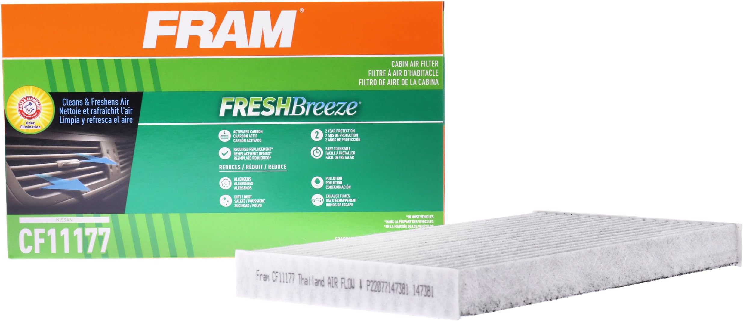 FRAM Fresh Breeze Cabin Air Filter with Arm & Hammer Baking