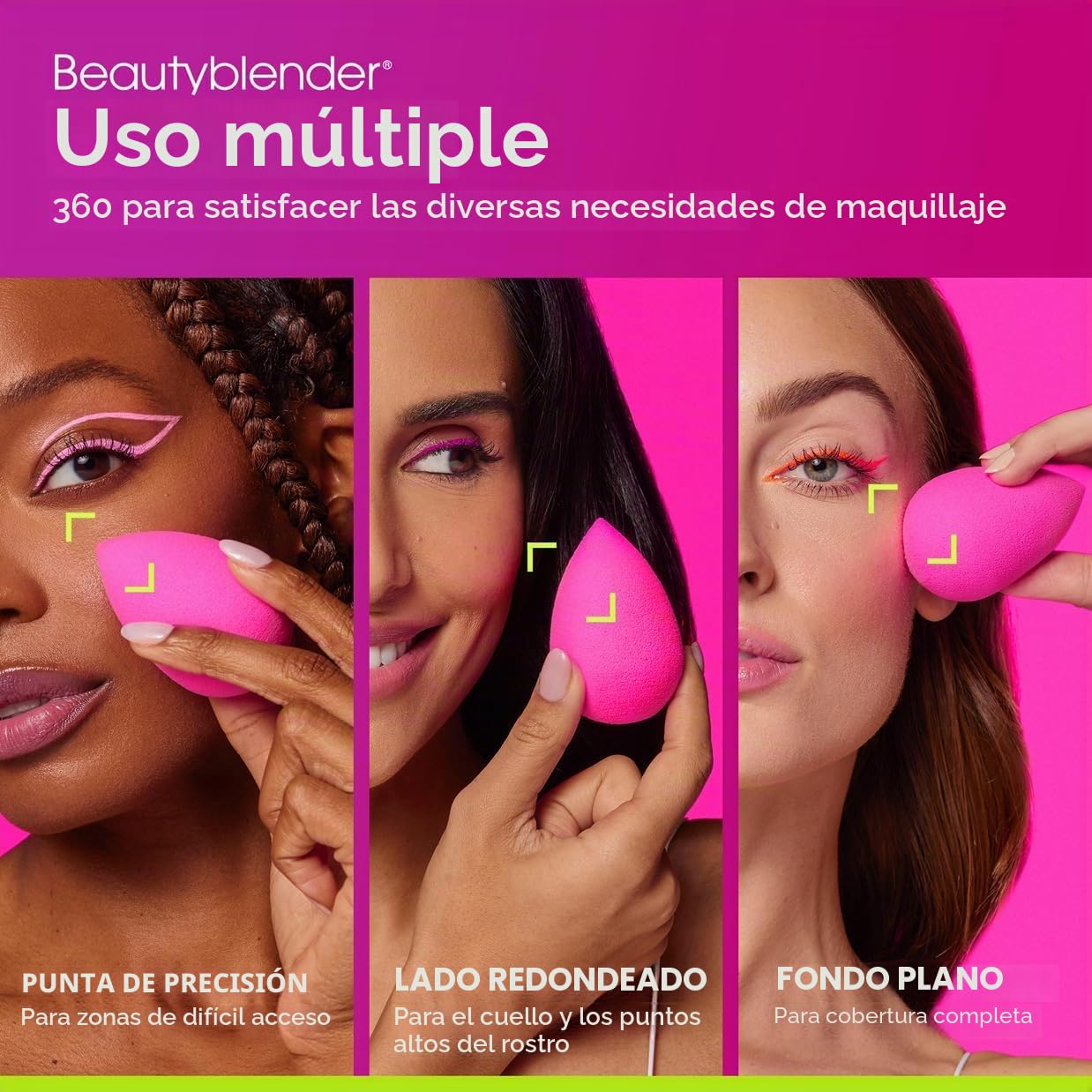 Beautyblender® Original Rosa Esponja de Maquillaje Mezcla Bases Polvos Cremas Reutilizable Lavable