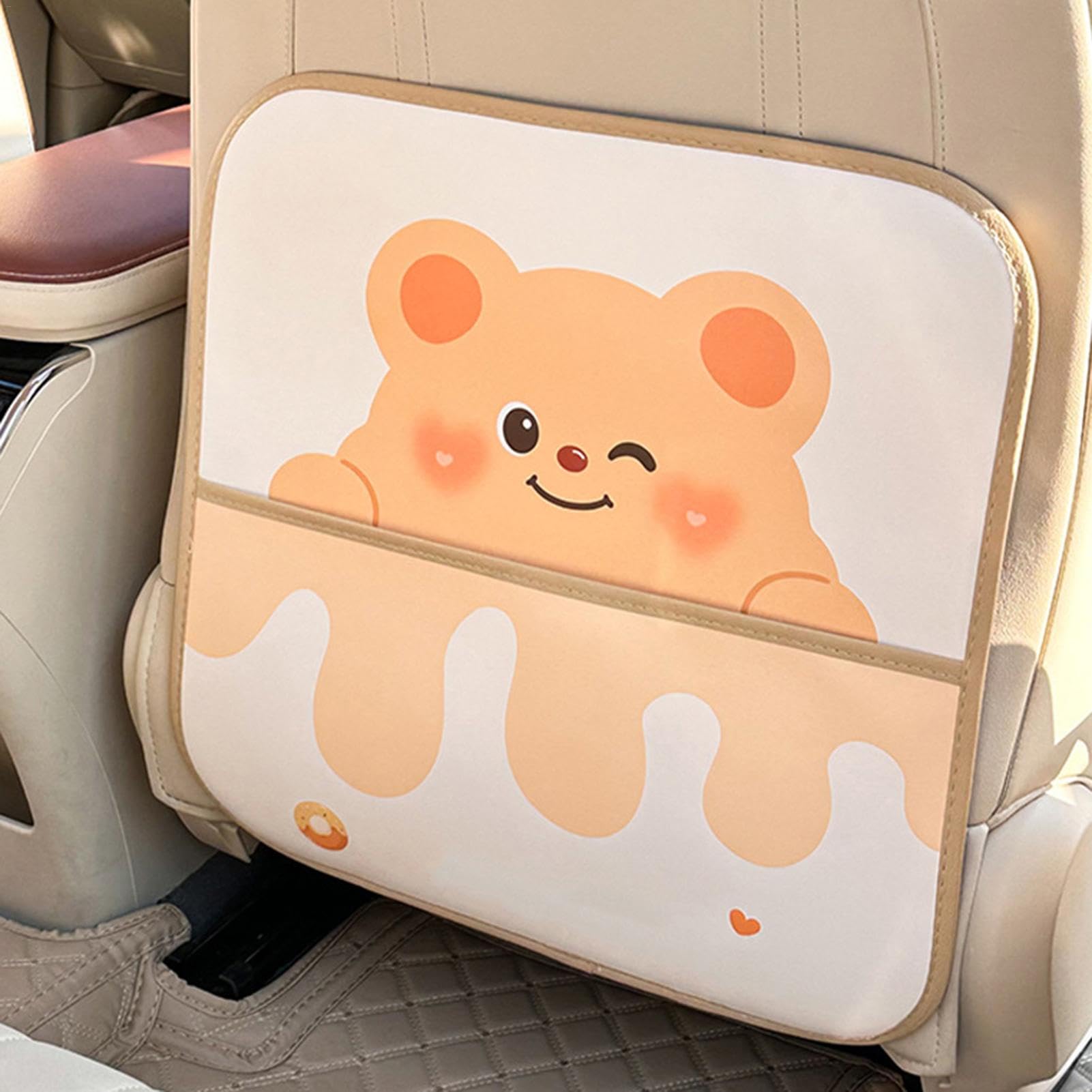 Générique Rücksitz Protector, Cartoon Backseat Cover, Waterproof Anti-Kick Mat Kids, Material PU Leather Easy-to-Clean Interior Guard Fit Fahrzeuge Zubehör für Reisen