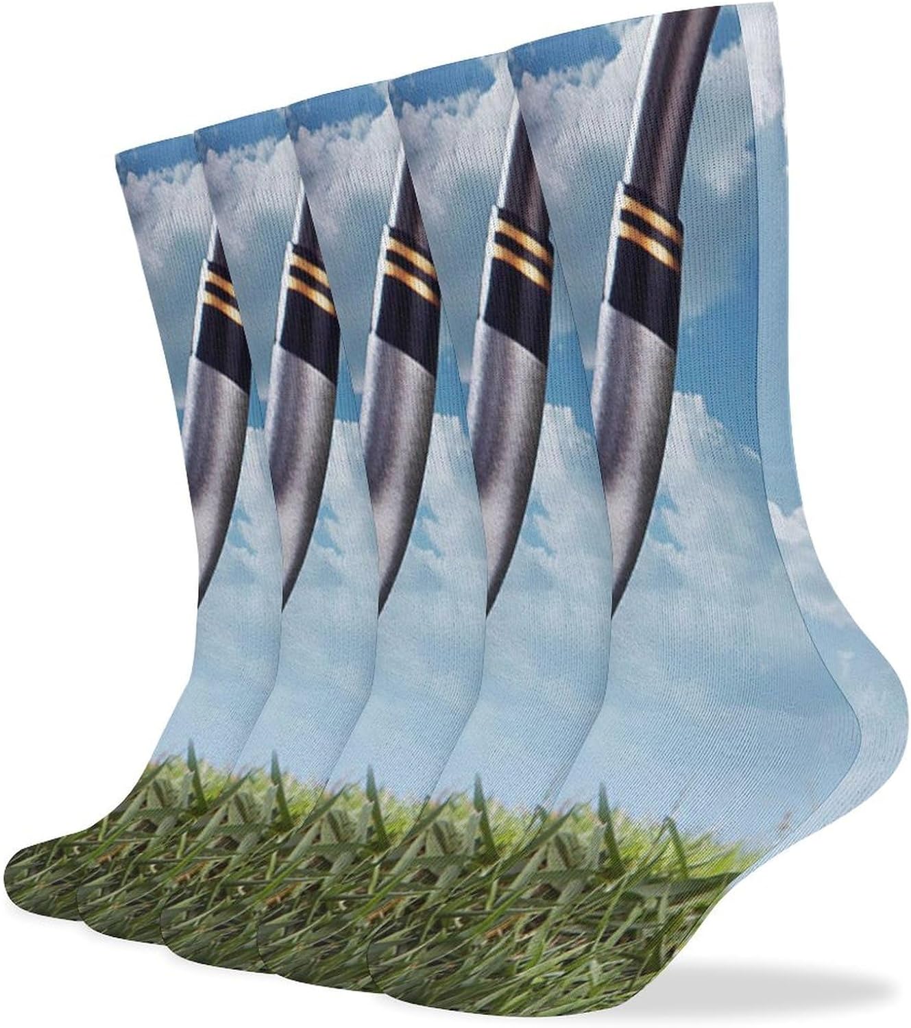 Golf Club Socks 5 Pairs Soft High Boot Socks for Women Breathable Casual Calf Sock Winter Long Crew Sock