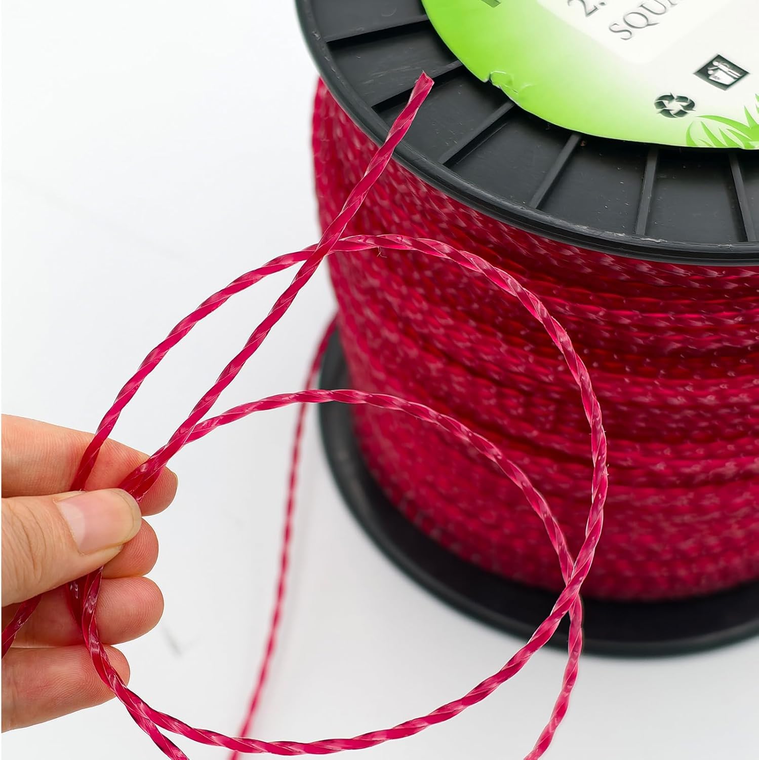 .095 Inch 5 LB Spiral Twist Commercial String Trimmer Line in Spool, Weed Eater String-1781Ft Fits Most String Trimmer(Red, 5LB Twisted 0.095")