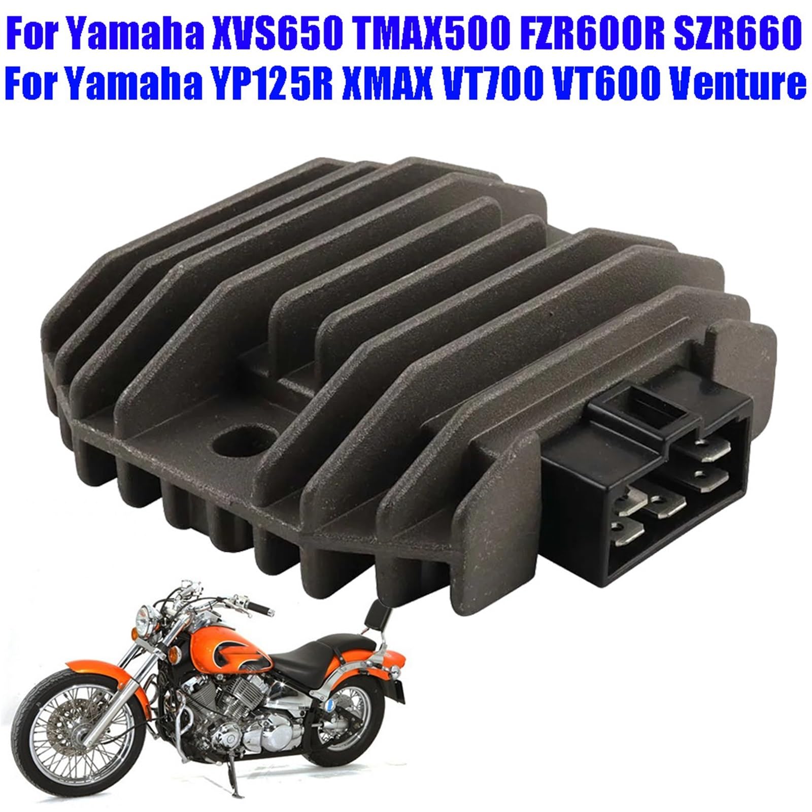 Regolatore di tensione per motocicletta, raddrizzatore, adatto per XVS650 Drag Star TMAX 500 FZR600R SZR660 YP125R XMAX VT700 VT600 Venture 600 Regolatore tensione moto‌