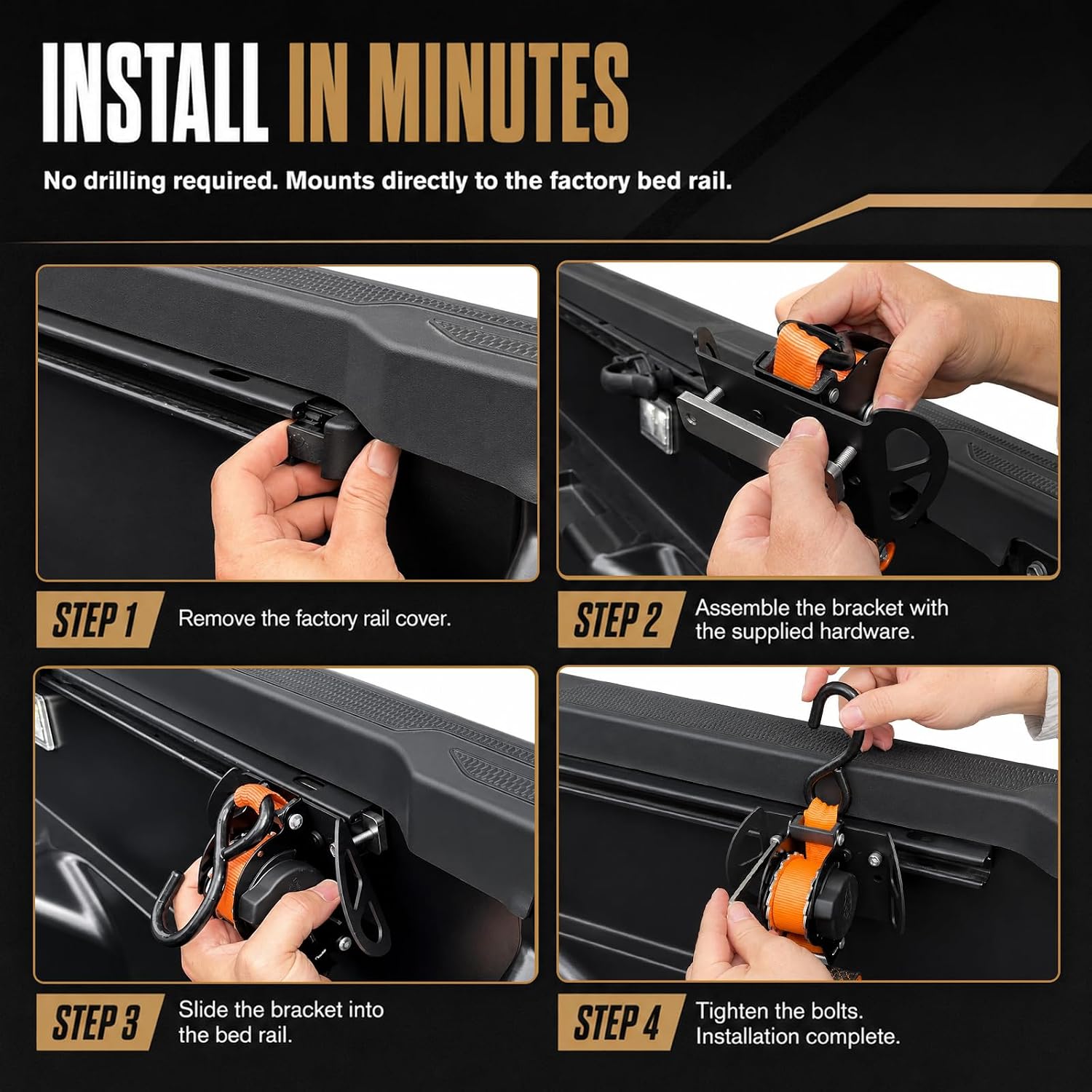 Mabett Retractable Ratchet Straps for 2005–2026 Toyota Tacoma & 2008+Tundra