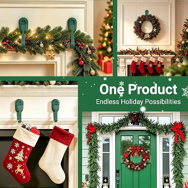 16Pcs Christmas Garland Hangers for Mantle, Silicone Adhesive Wreath Hooks by Citilya - Used condition - Image 4
