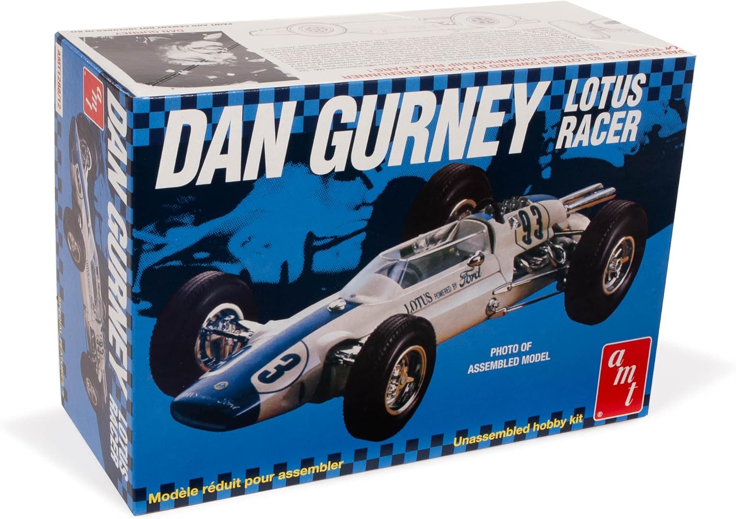 AMT Skill 2 Model Kit Dan Gurney Lotus Racer 1/25 Scale Model