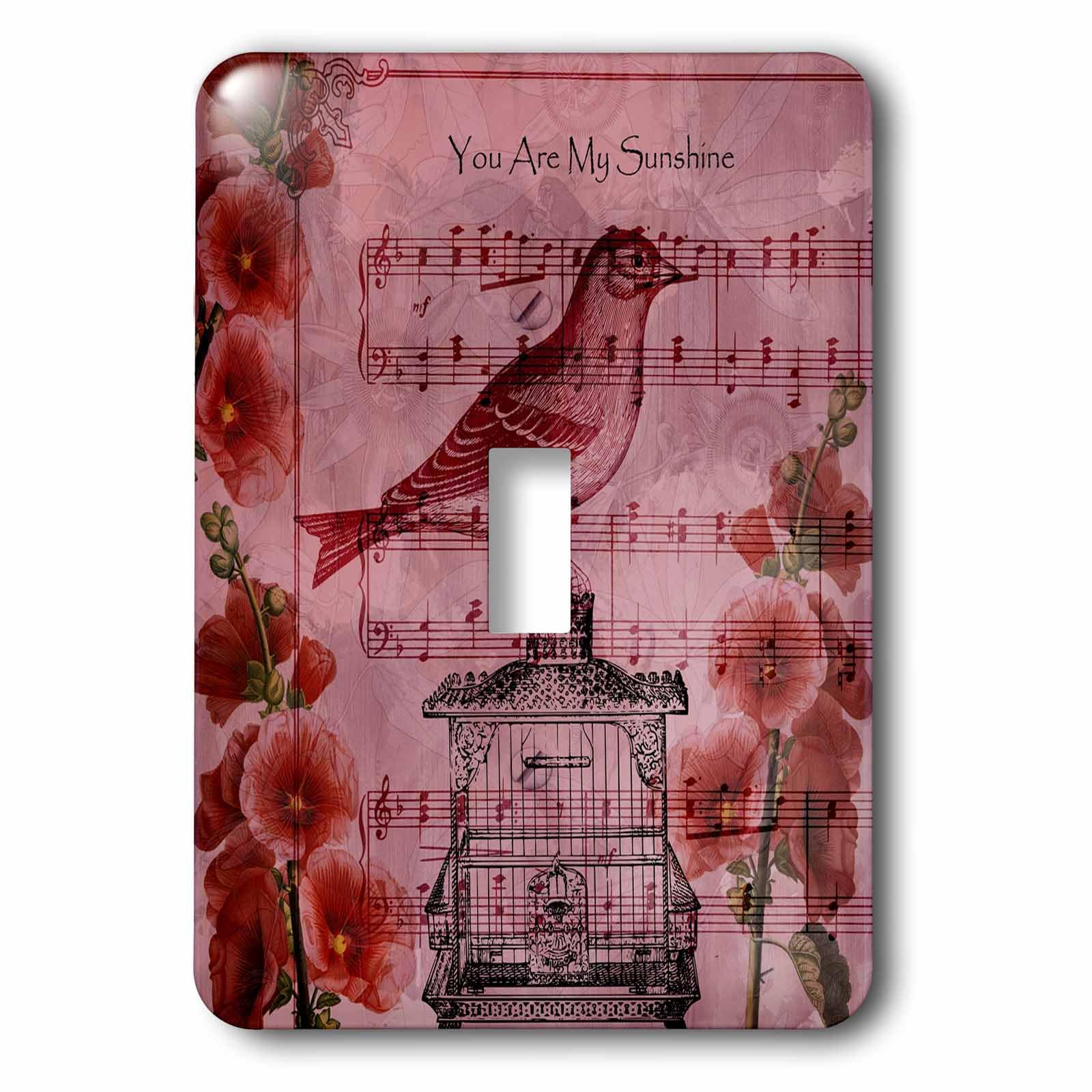 Interruptor de palanca 3dRose lsp_99175_1 Vintage Hollyhocks