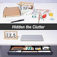 Vista 5 de Large Under Desk Mounted Sliding Drawer with Pencil Tray and 60 Degree Tilt Panel to Pull Out, 22'' Long & 13'' deep Large Storage Organizer for Sit